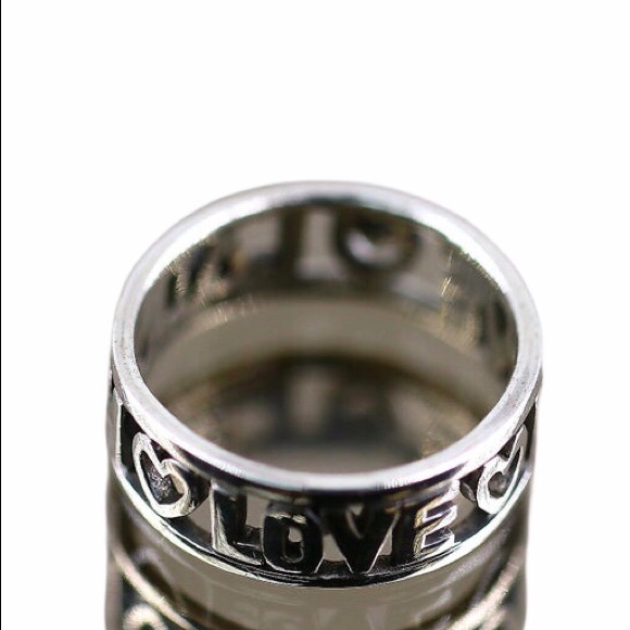 Sterling LIVE LAUGH LOVE ring - Picture 5 of 8